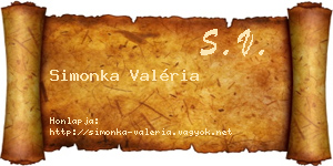Simonka Valéria névjegykártya