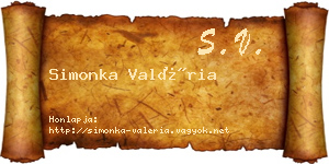 Simonka Valéria névjegykártya